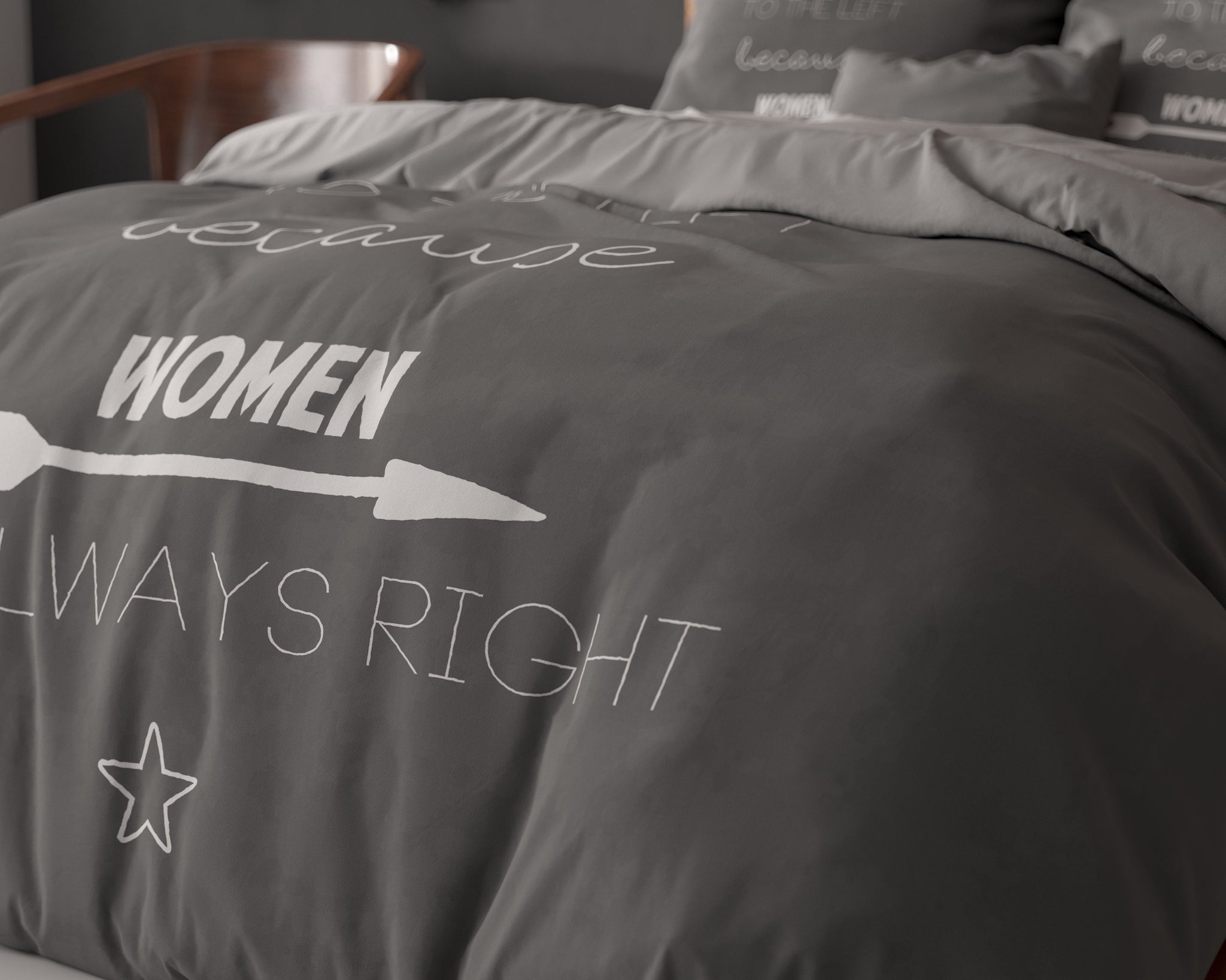 Vrouwen hebben altijd gelijk Antraciet 140 x 200/220