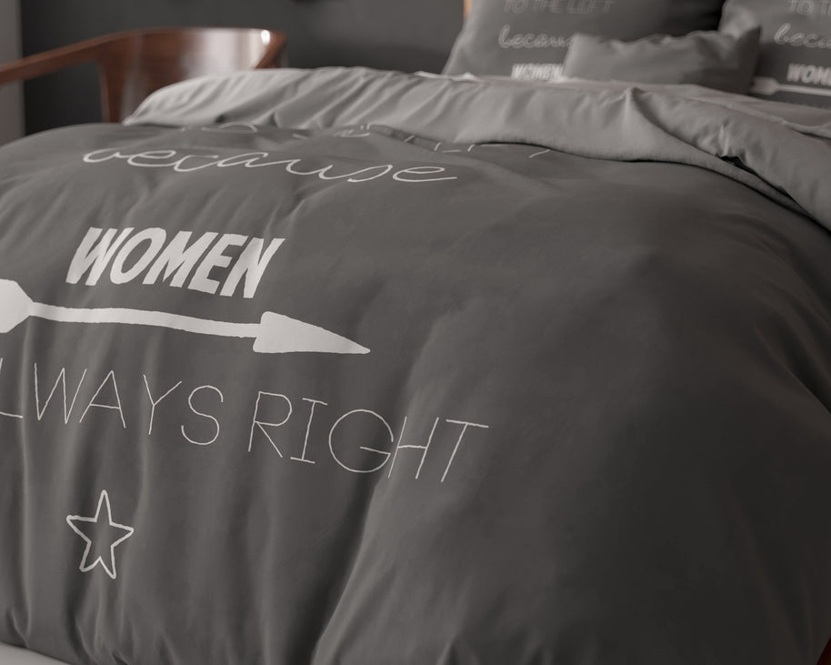 Vrouwen hebben altijd gelijk Antraciet 140 x 200/220
