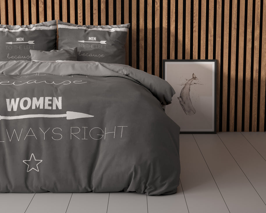 Vrouwen hebben altijd gelijk Antraciet 200 x 200/220