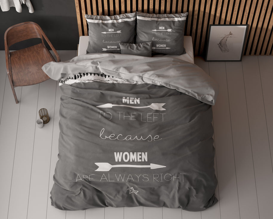 Vrouwen hebben altijd gelijk Antraciet 240 x 200/220