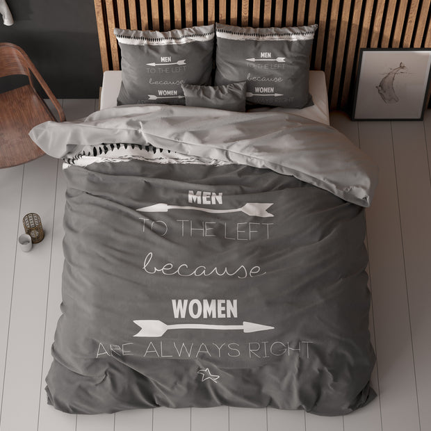 Vrouwen hebben altijd gelijk Antraciet 240 x 200/220