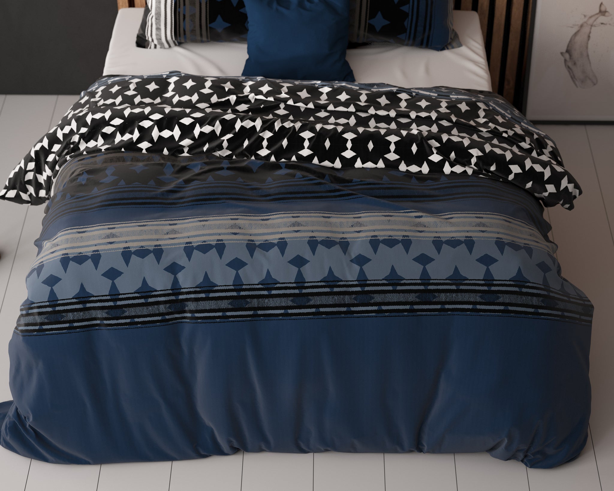 Scanda Marineblauw 140 x 220