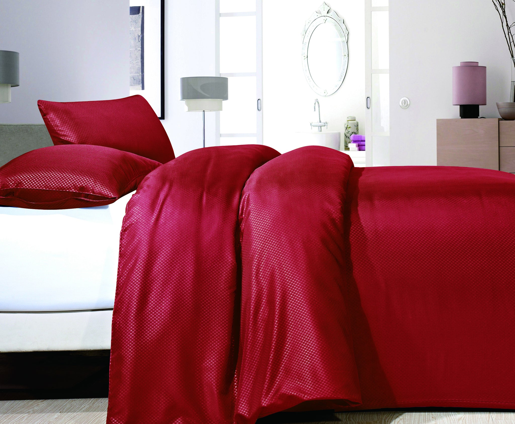 Satin Point rood 140 x 220