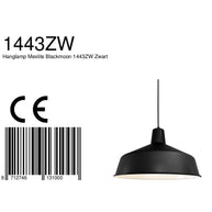 Hanglamp Black moon 1443ZW Zwart Ø40cm E27 fitting
