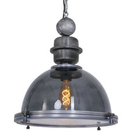 Hanglamp Bikkel 1452GR - grijze glazen hanglamp met karakter
