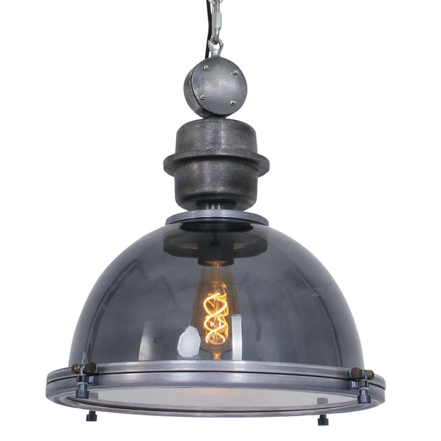 Hanglamp Bikkel 1452GR - grijze glazen hanglamp met karakter