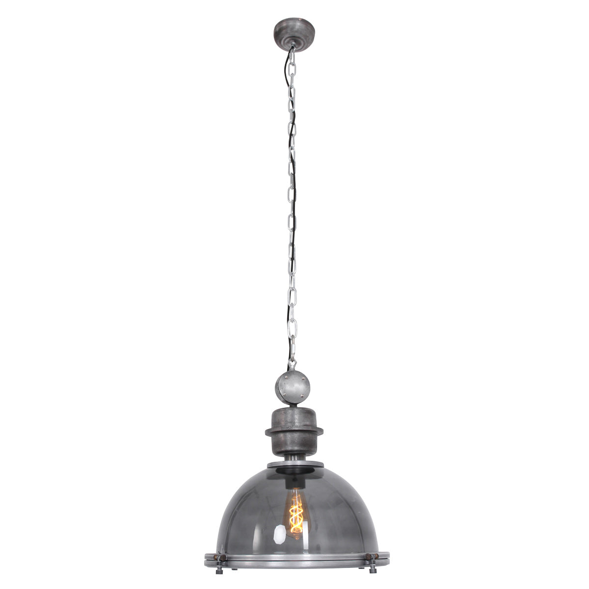 Hanglamp Bikkel 1452GR - grijze glazen hanglamp met karakter