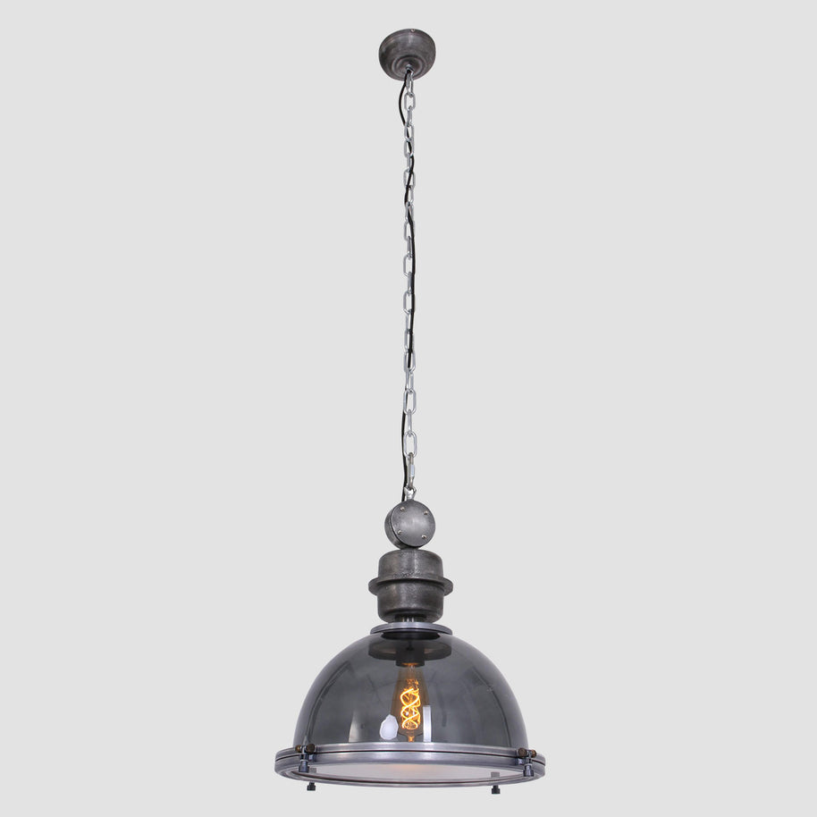 Hanglamp Bikkel 1452GR - grijze glazen hanglamp met karakter