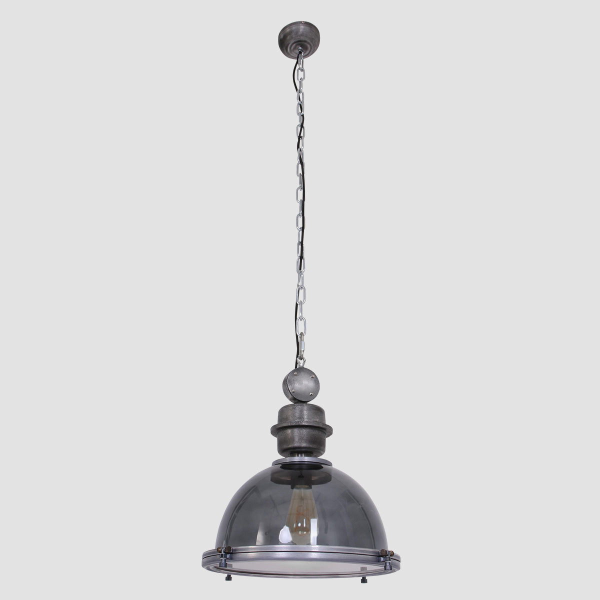 Hanglamp Bikkel 1452GR - grijze glazen hanglamp met karakter