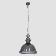 Hanglamp Bikkel 1452GR - grijze glazen hanglamp met karakter