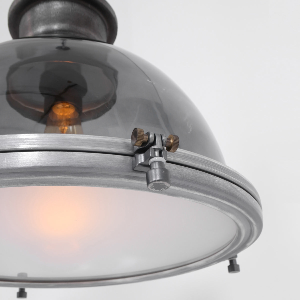 Hanglamp Bikkel 1452GR - grijze glazen hanglamp met karakter