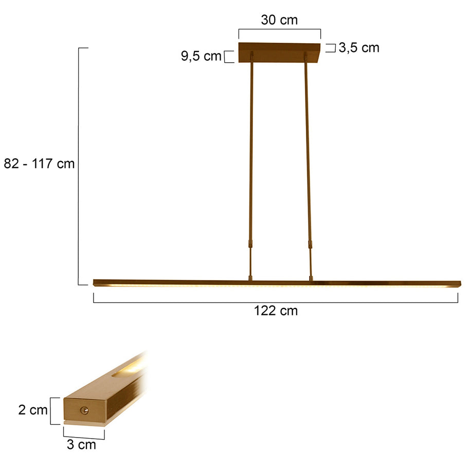 Hanglamp Zelena 1482BR bronzen LED-lamp met instelbaar licht