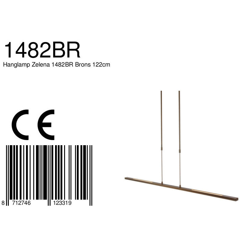 Hanglamp Zelena 1482BR bronzen LED-lamp met instelbaar licht