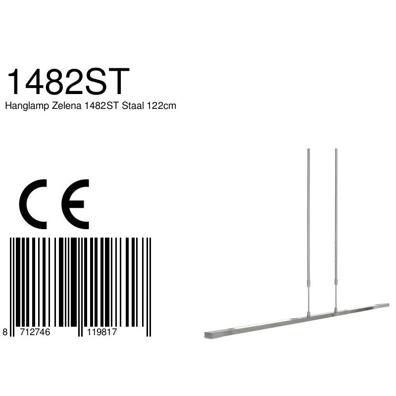 Hanglamp Zelena 1482ST stalen LED-lamp met instelbaar licht