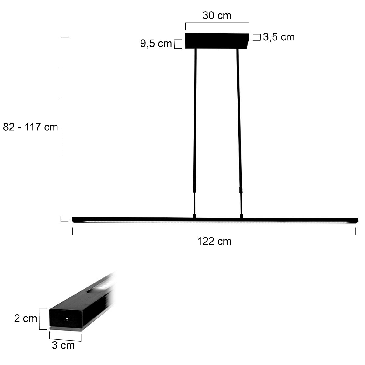 Hanglamp Zelena 1482ZW zwarte LED-lamp met instelbaar licht
