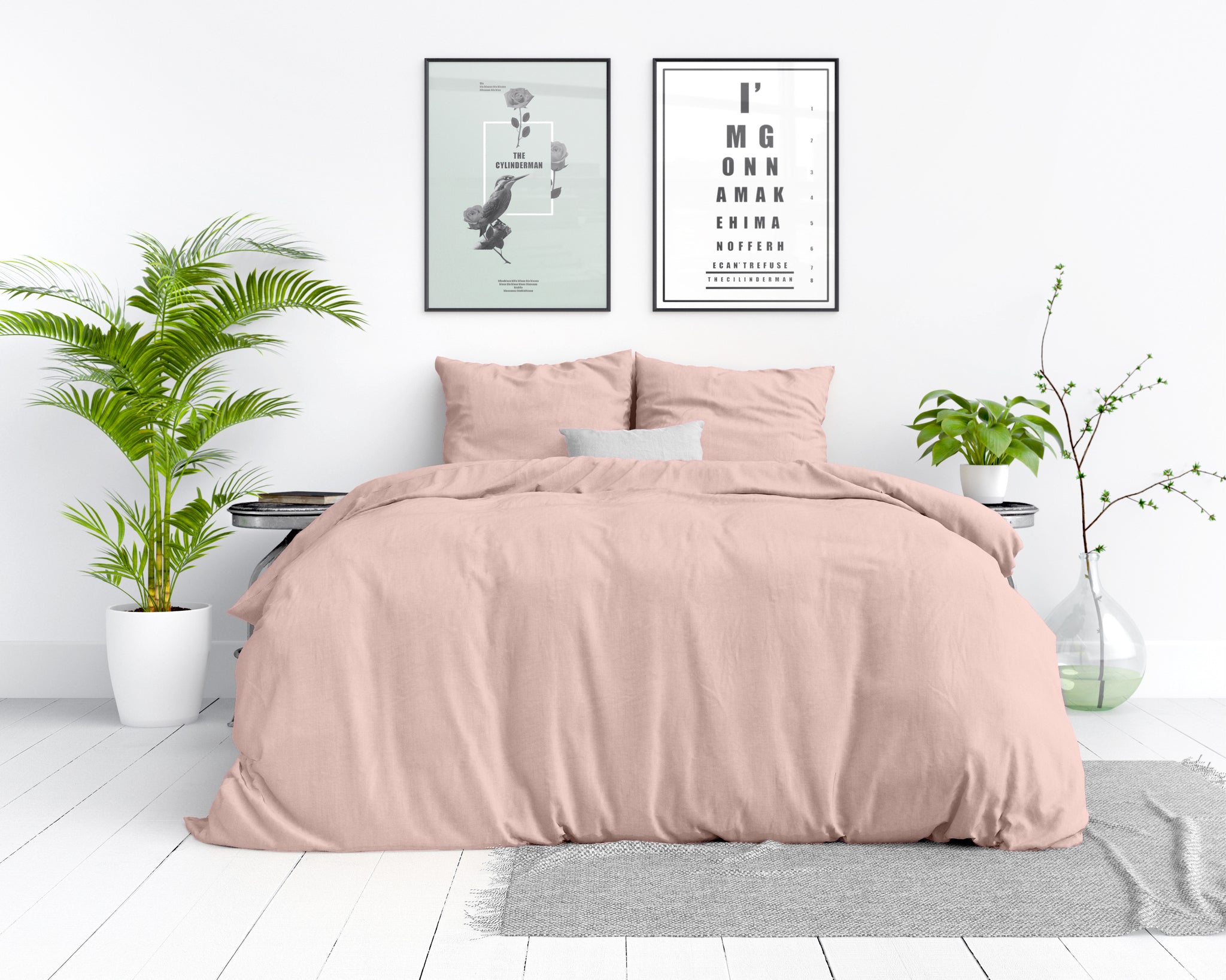 Stonewashed roze 140 x 220