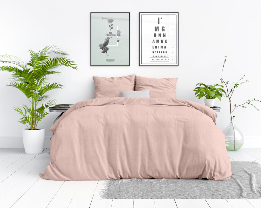 Stonewashed roze 140 x 220