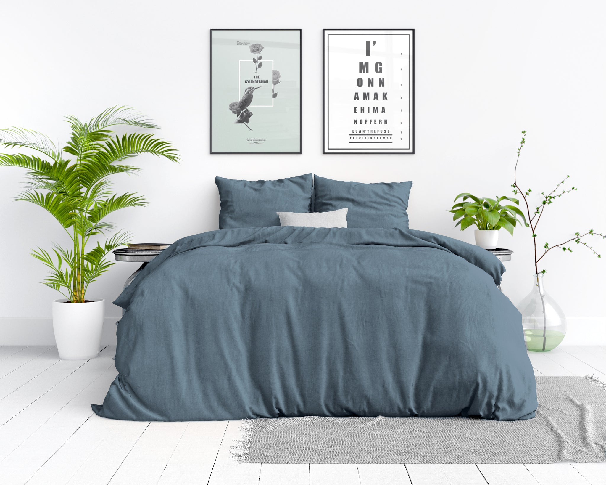 stonewashed blauw 140 x 220