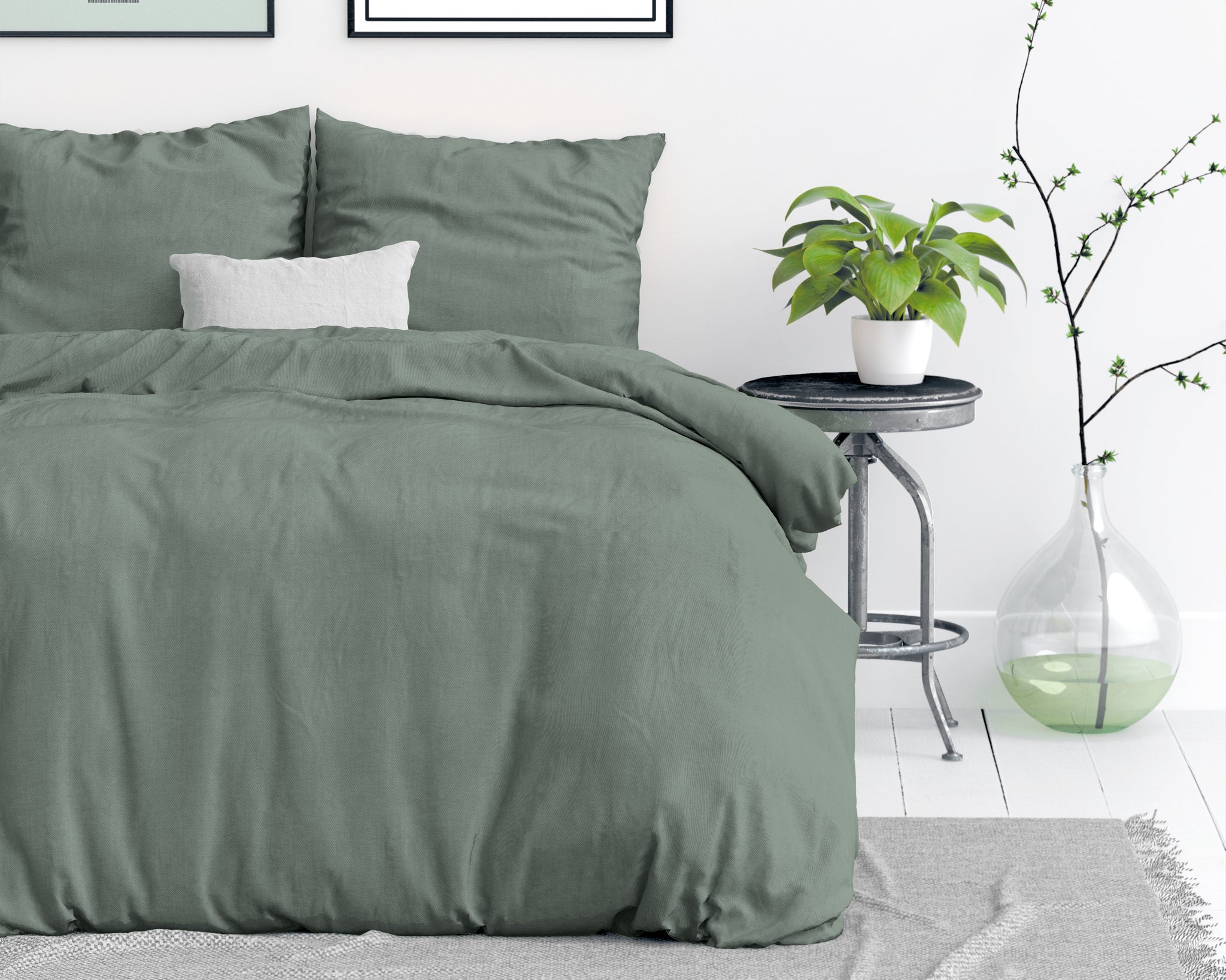 Stonewashed groen 140 x 220
