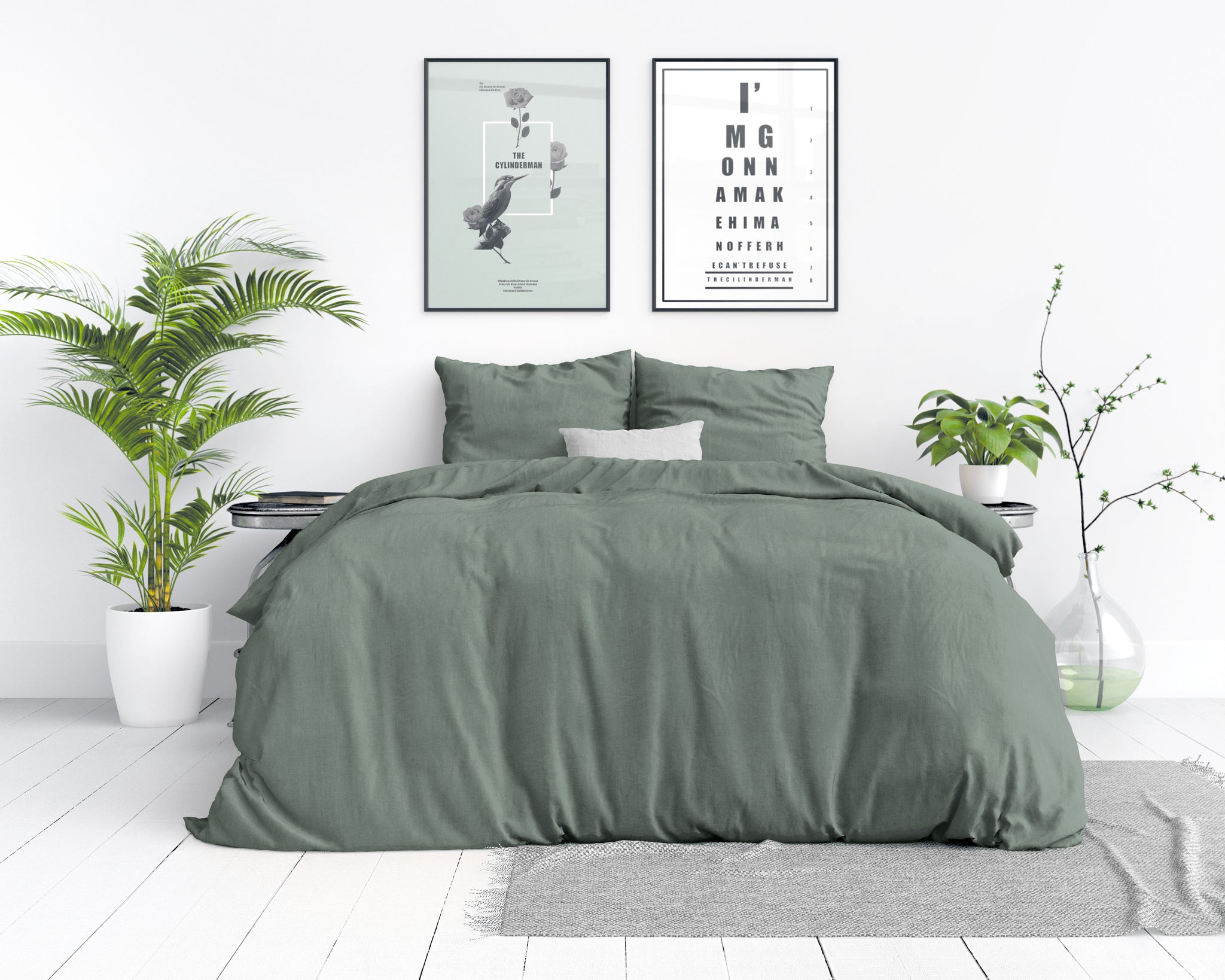 Stonewashed groen 140 x 220