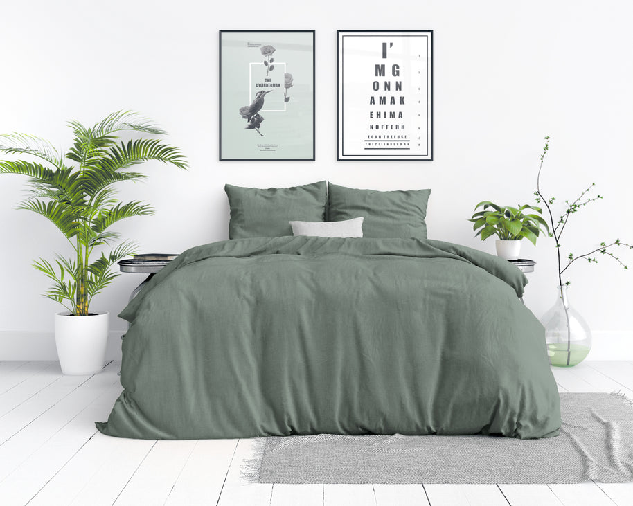 Stonewashed groen 140 x 220