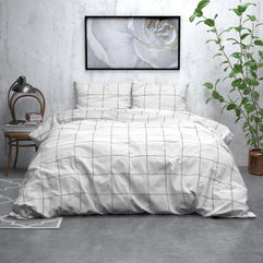 Flanellen Deep check wit 140 x 220