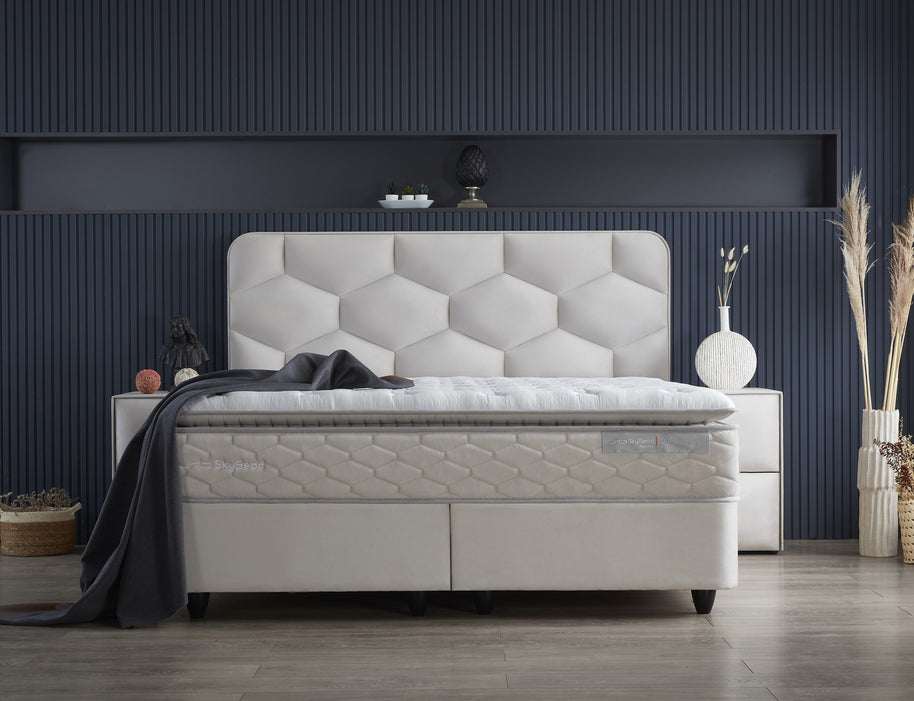 Boxspring met opbergruimte Dolcebedd beige 140x200