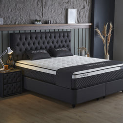 Opbergboxspring Chestybedd Antraciet 160x200
