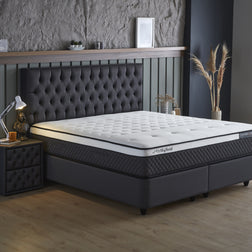 Opbergboxspring Chestybedd Antraciet 160x200