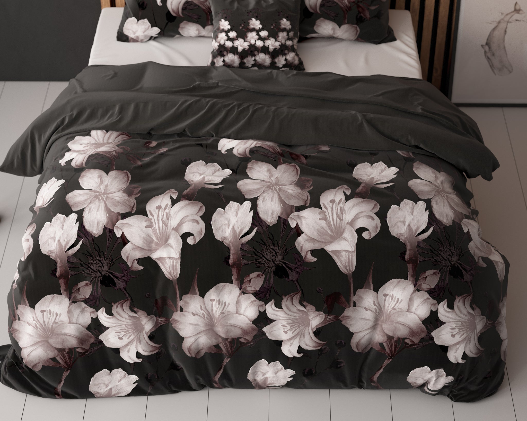 Donkere Bloem Zwart 240 x 220