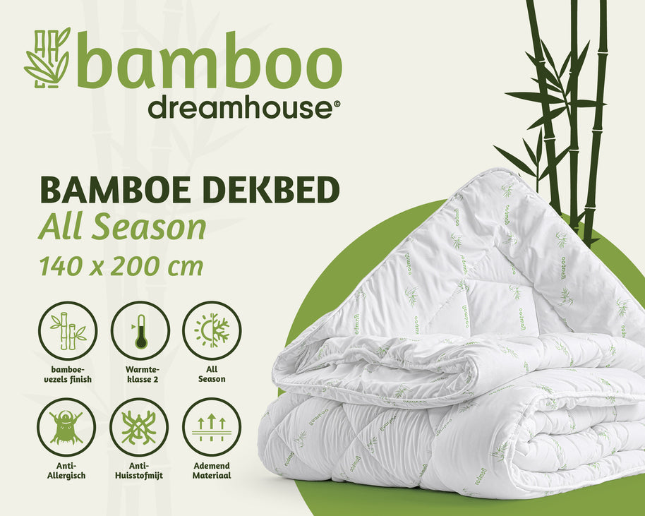 Bali Bamboe Touch dekbed wit 140 x 200