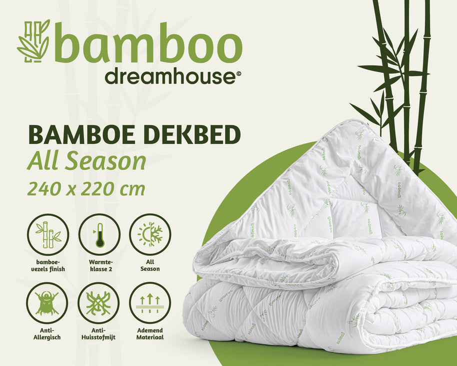 Bali Bamboe Touch Dekbed Wit 240 x 200