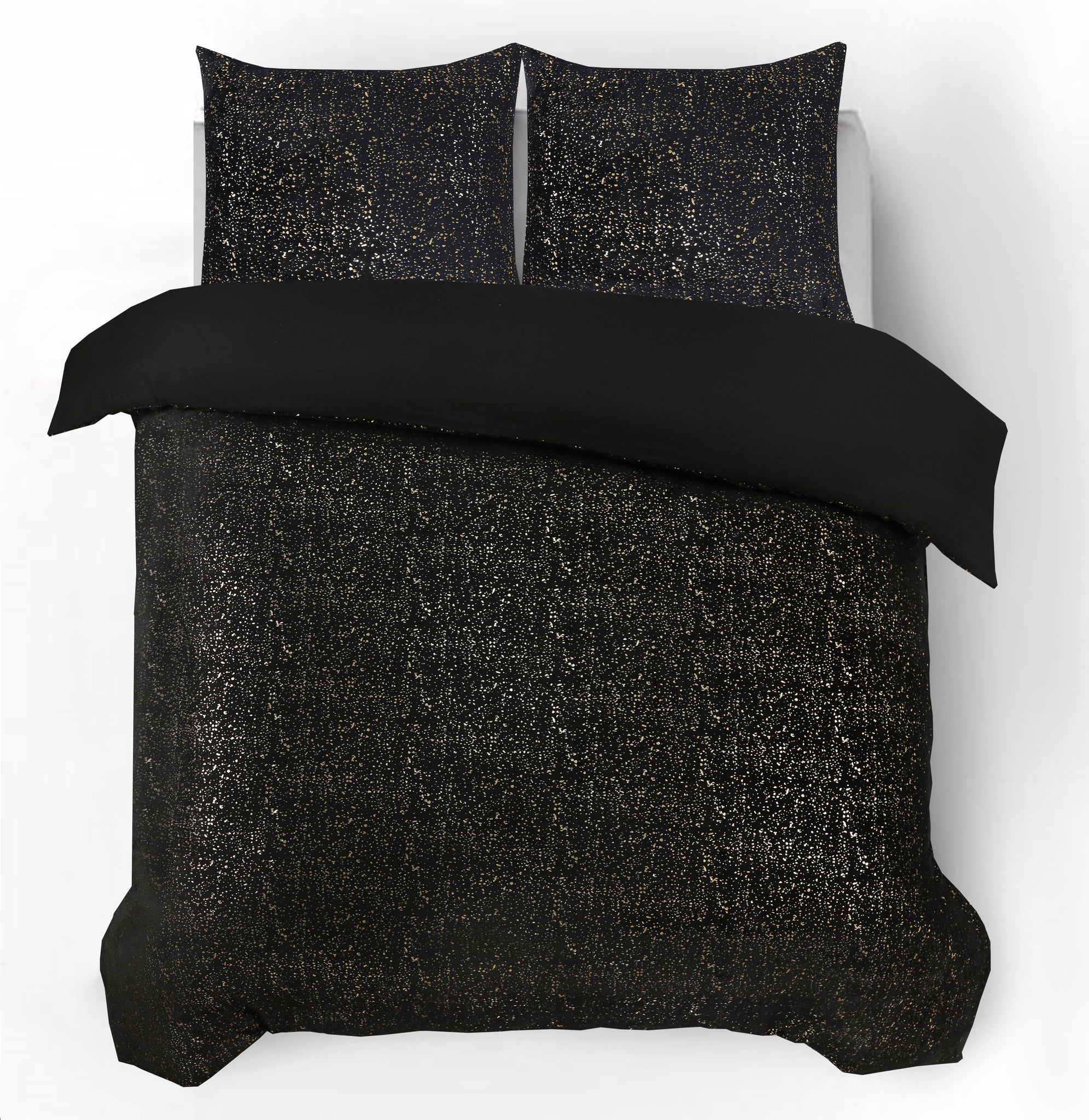 Glamour Flanel Sprankel Folie Zwart 140 x 200/220