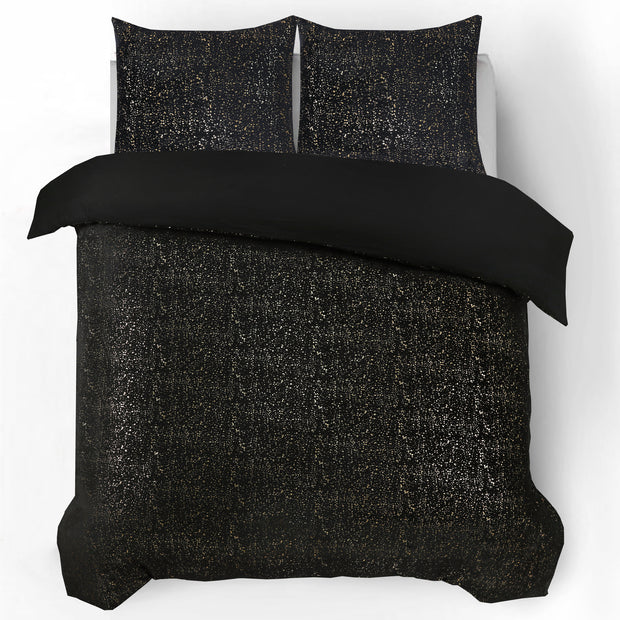 Glamour Flanel Sprankel Folie Zwart 140 x 200/220