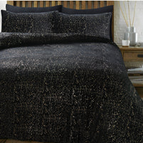 Glamour Flanel Sprankel Folie Zwart 140 x 200/220