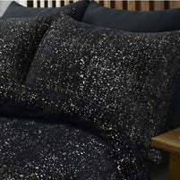 Glamour Flanel Sprankel Folie Zwart 140 x 200/220