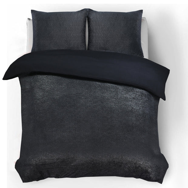 Glamour Flanel Deco Foil Zwart 140 x 200/220