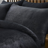 Glamour Flanel Deco Foil Zwart 140 x 200/220