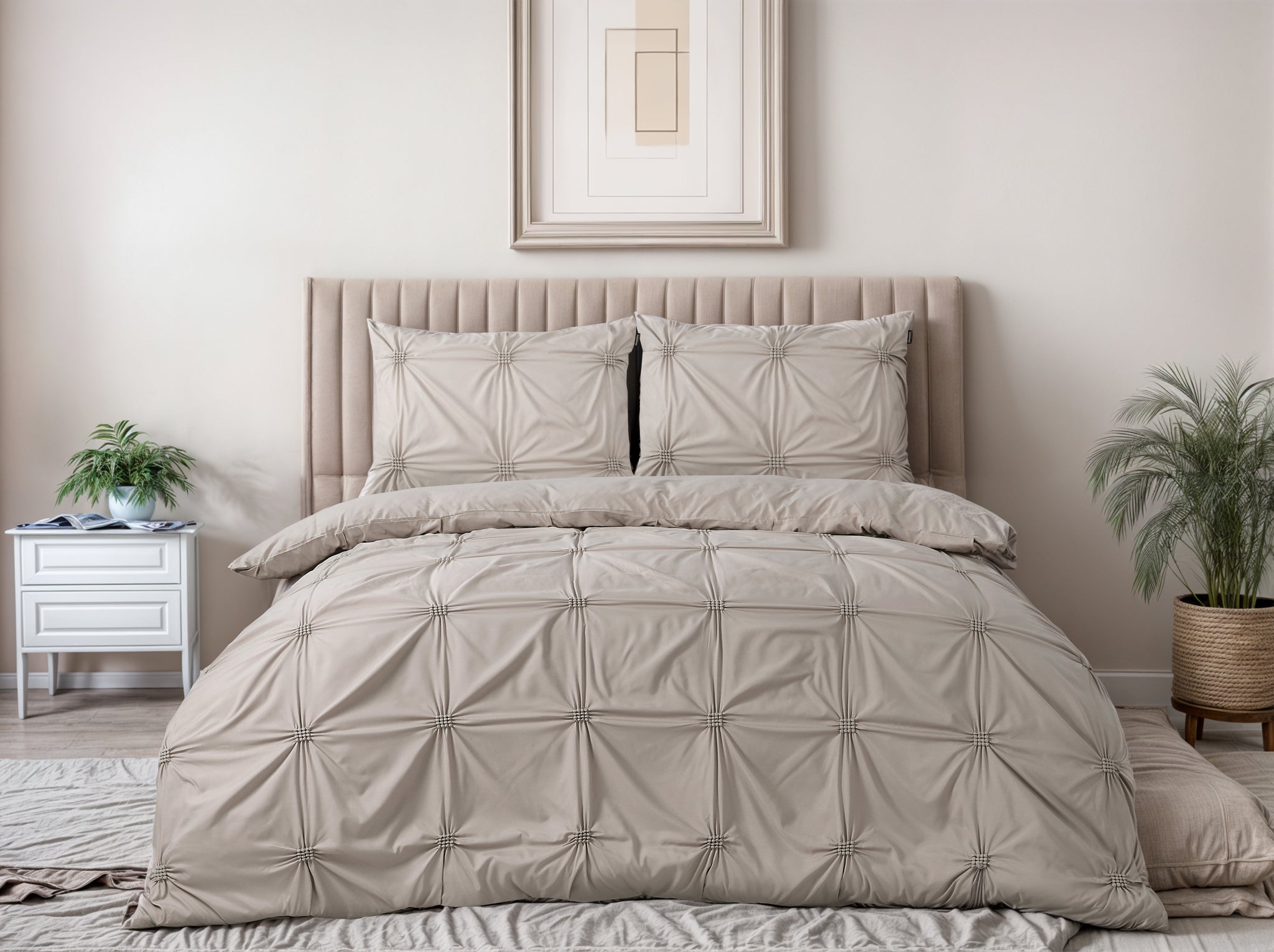 Punch pintuck taupe 140 x 200/220