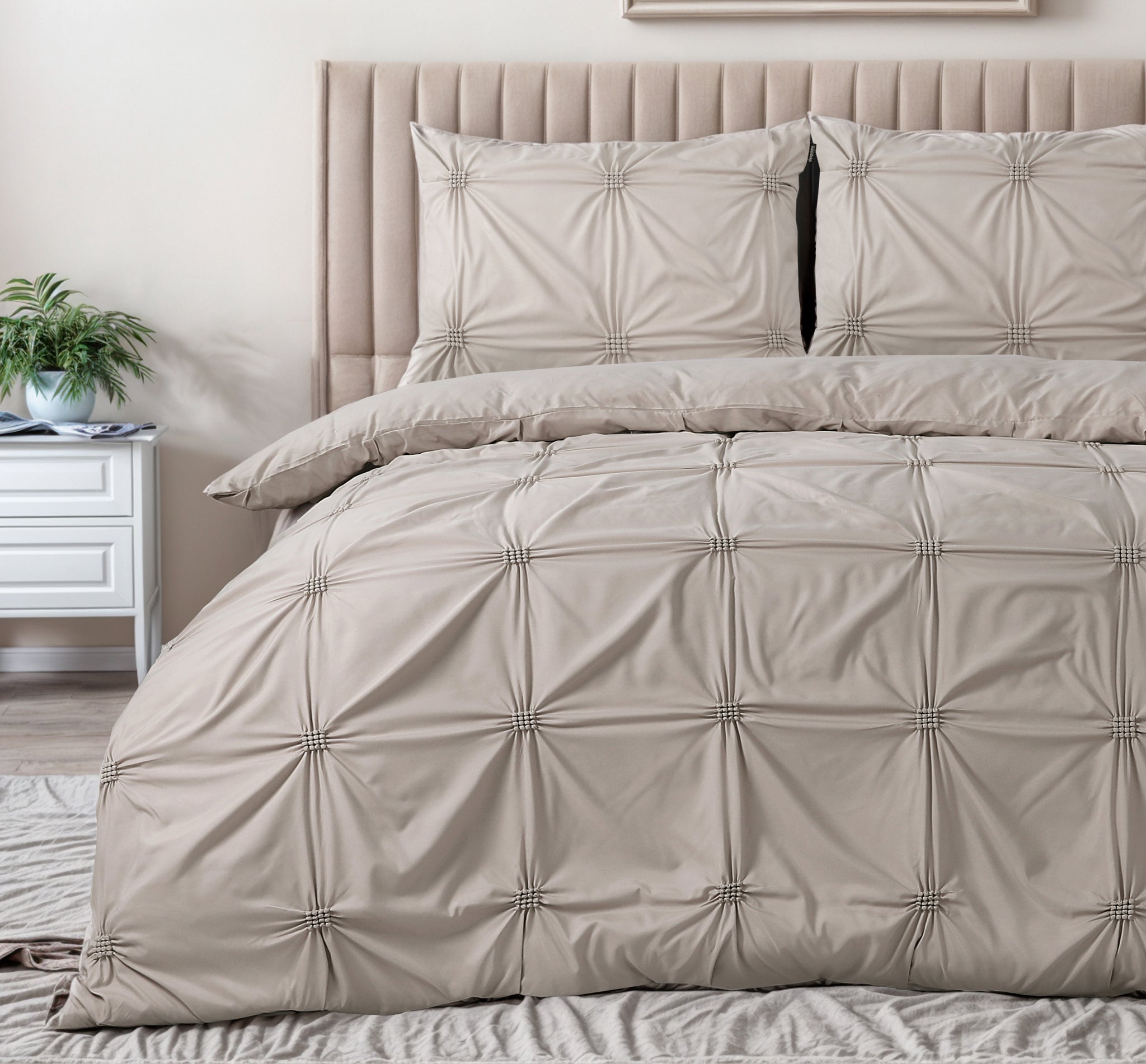 Punch pintuck taupe 140 x 200/220