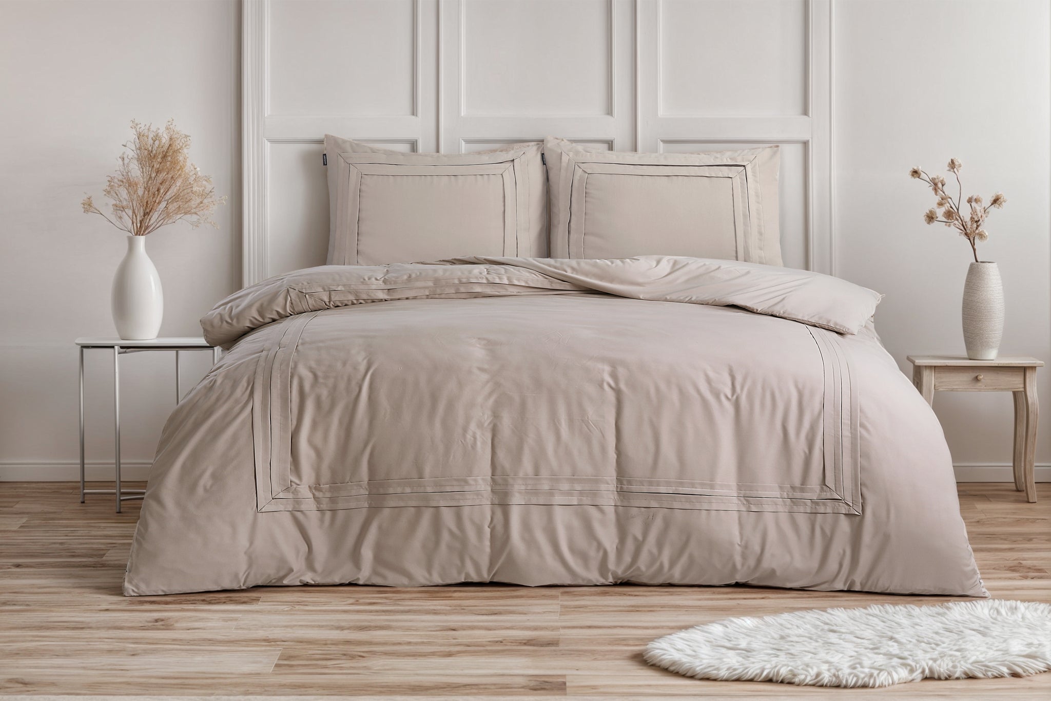 Getailleerde taupe 140 x 200/220