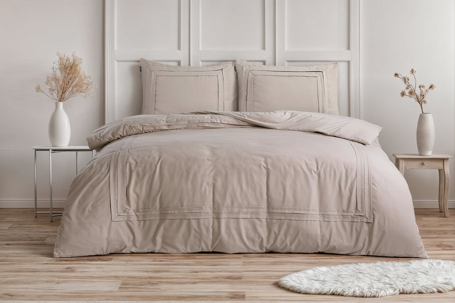 Getailleerde taupe 140 x 200/220