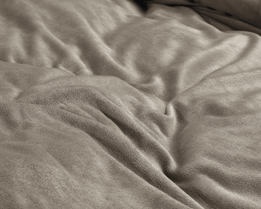 Fluweel effen taupe/grijs 200 x 200/220