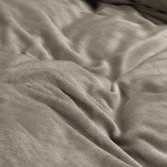 Fluweel effen taupe/grijs 200 x 200/220