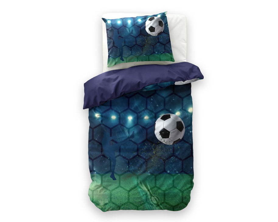 Live voetbal Blauw 140 x 200/220