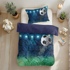 Live voetbal Blauw 140 x 200/220