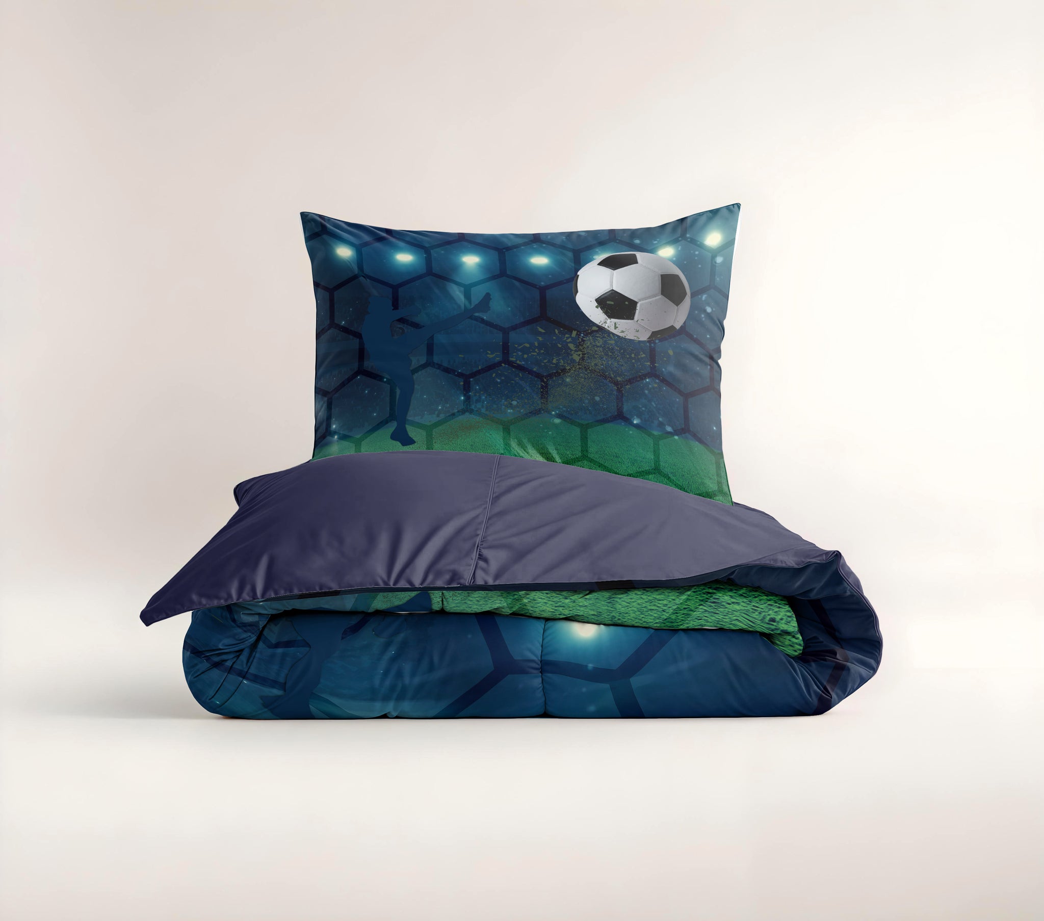 Live voetbal Blauw 140 x 200/220