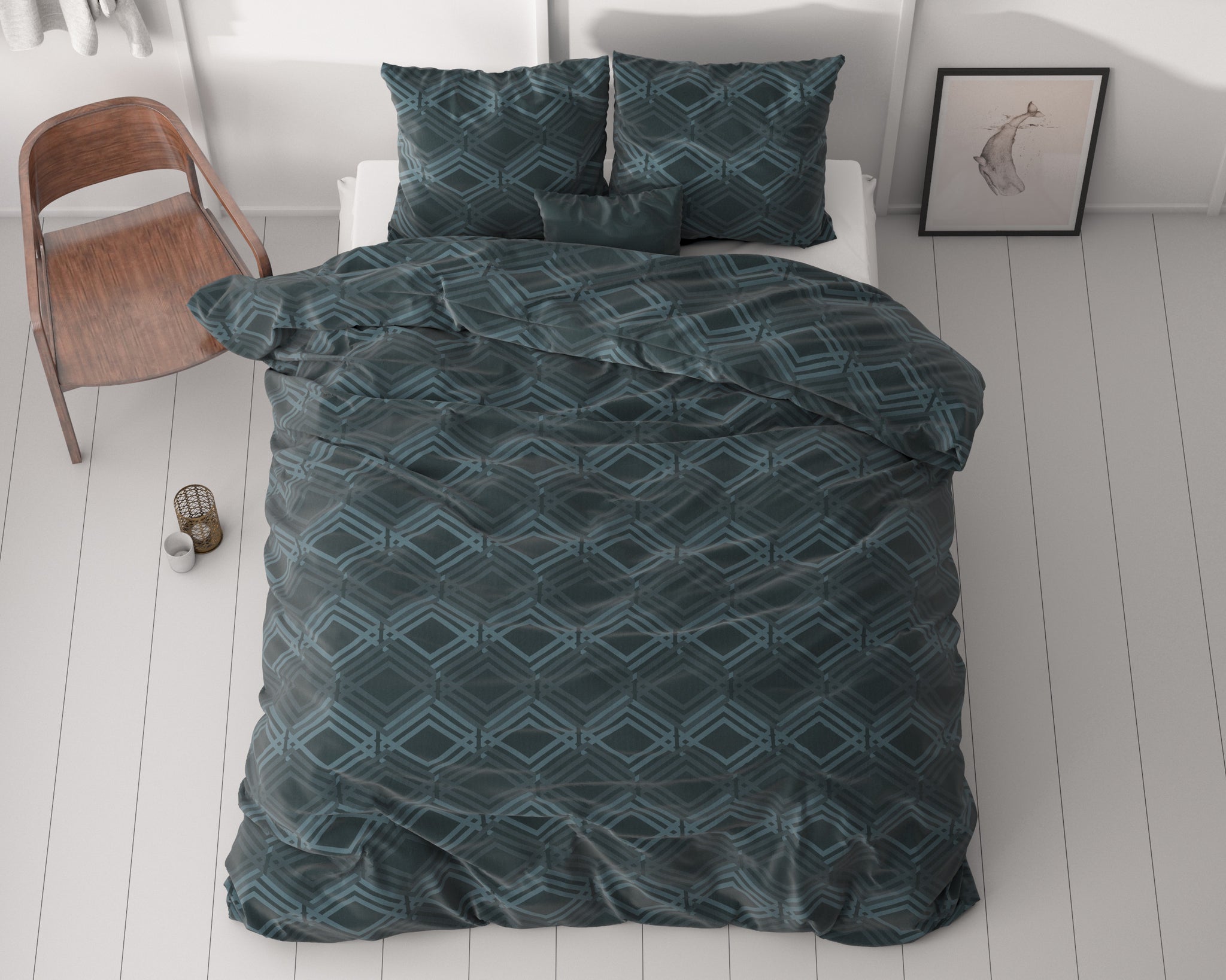 Wavey marineblauw 240 x 200/220