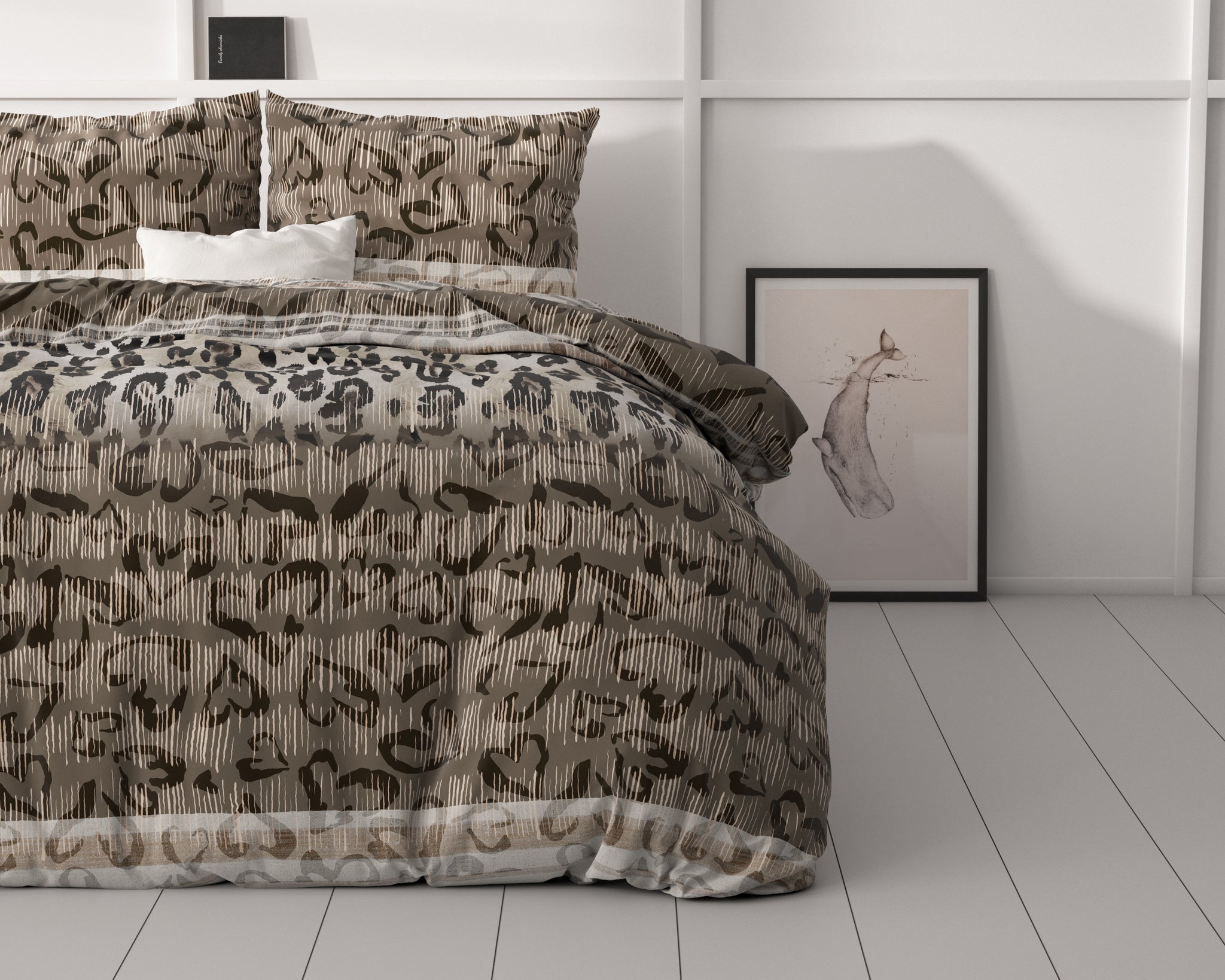 Tijger luipaard taupe 140 x 220