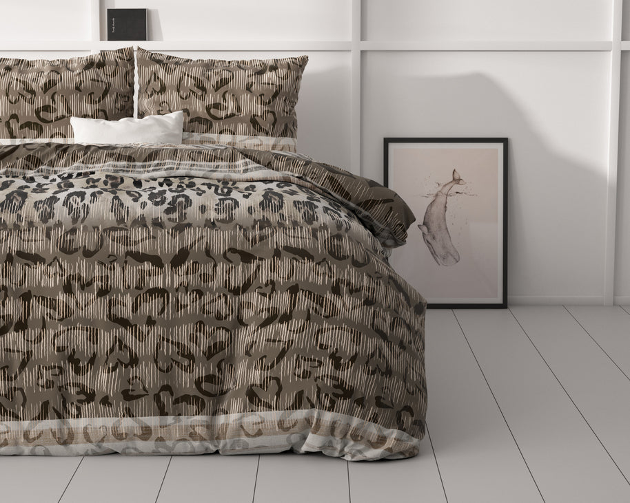 Tijger luipaard taupe 140 x 220